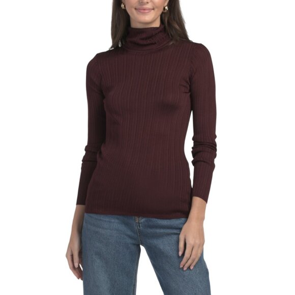 ELIE TAHARI Port Varigated Rib Turtleneck Sweater - Picture 1 of 2